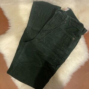 GAP Vintage Slim High Rise Corduroy Pants - Forest Green